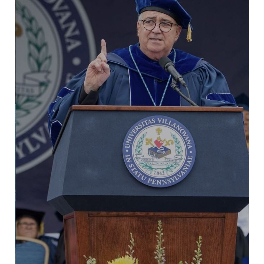 Executive Wood The Presidential Handcrafted Lectern- Being used for a graduation ceremony