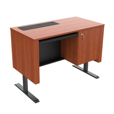 Nova Solutions Height Adjustable AV Lectern With Trolley Monitor down, lectern lifted up