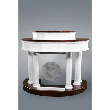 Modern Church Pulpit - Wooden church pulpit with plexiglass, open tiered columns modern design