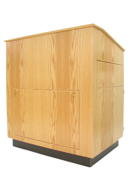 Executive Wood Educator™ Large Multimedia Lectern and Presentation Cart - EDU042