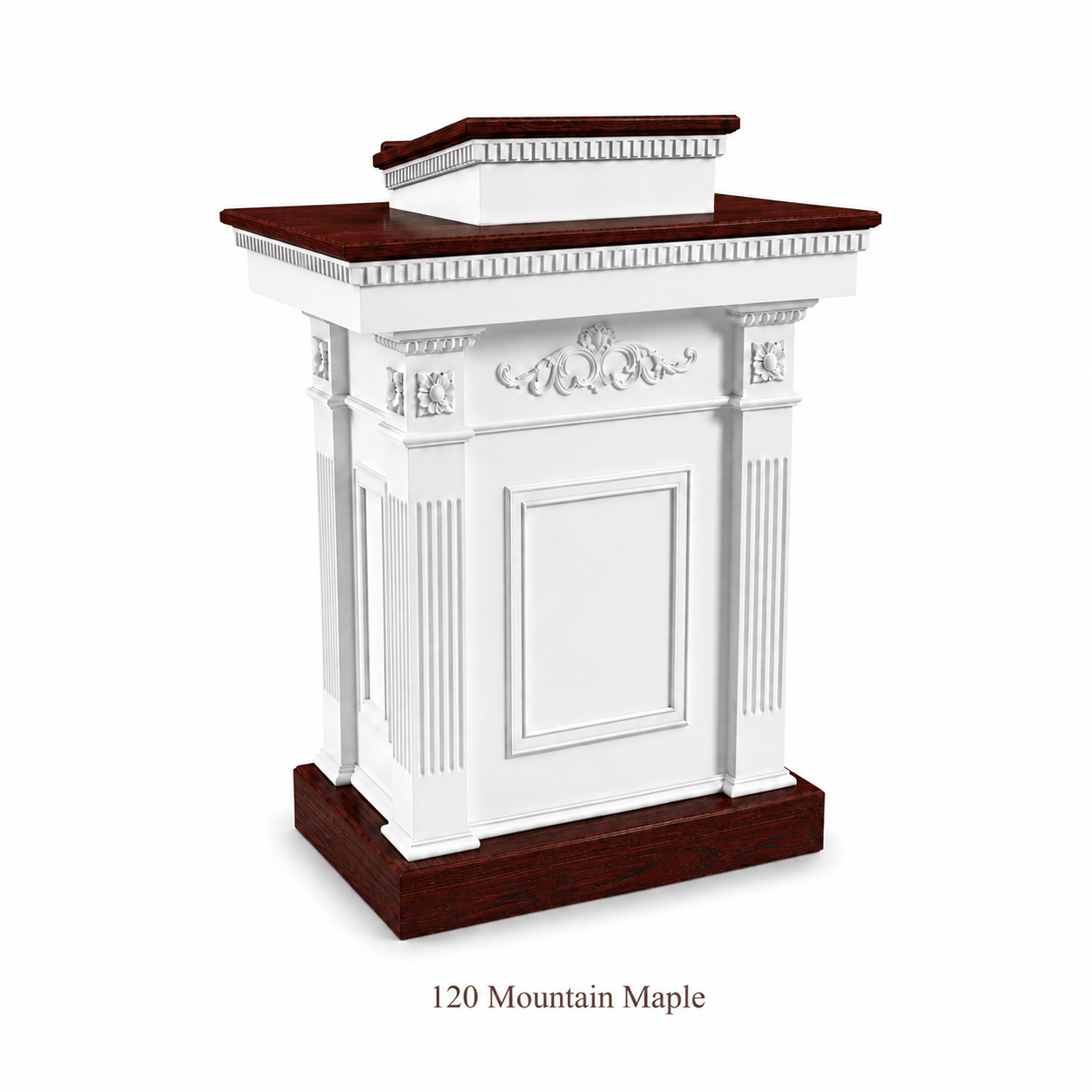 Imperial Woodworks White Colonial Tiered Pulpit TSP-620