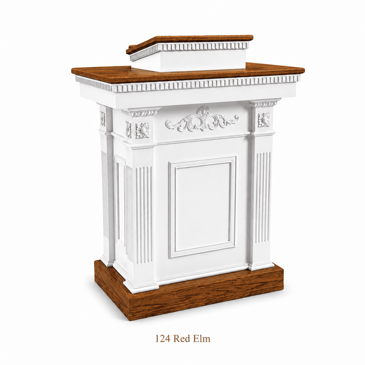 Imperial Woodworks White Colonial Tiered Pulpit TSP-620
