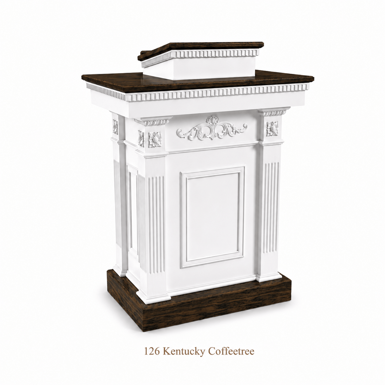 Imperial Woodworks White Colonial Tiered Pulpit TSP-620