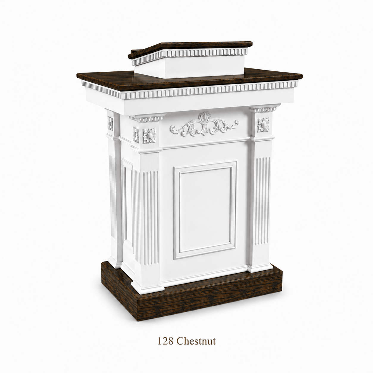 Imperial Woodworks White Colonial Tiered Pulpit TSP-620