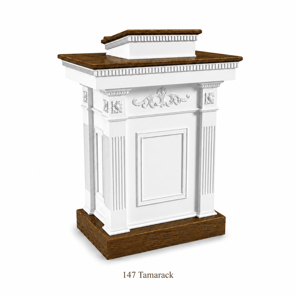 Imperial Woodworks White Colonial Tiered Pulpit TSP-620