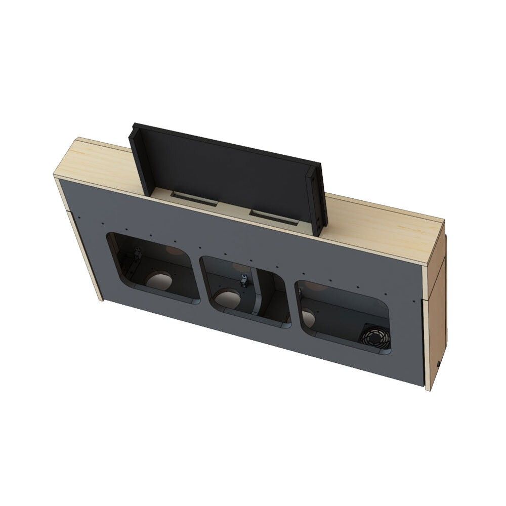AVFI Dual Rack Wall Mounted Credenza + Cable Channel - CR2-WM-CM