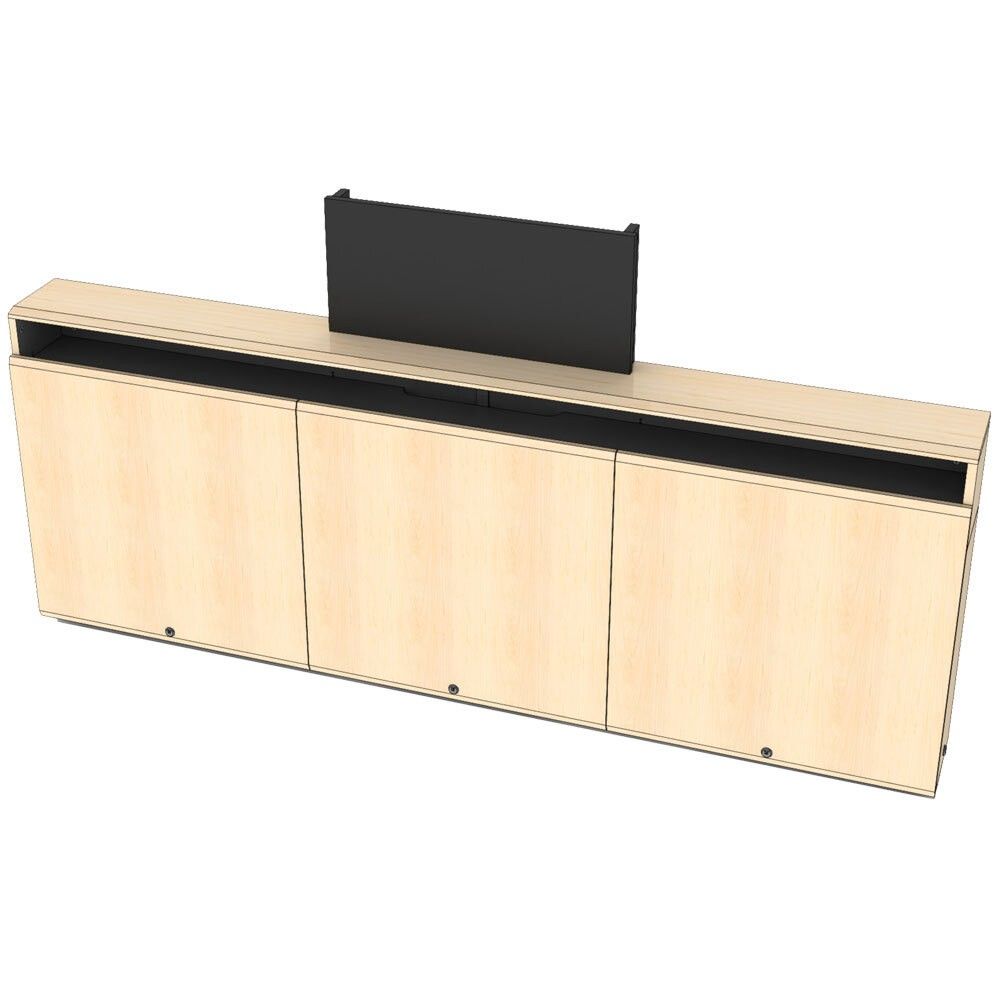 AVFI Triple Rack Wall Mounted Credenza + Cable Channel - CR3-WM-CM
