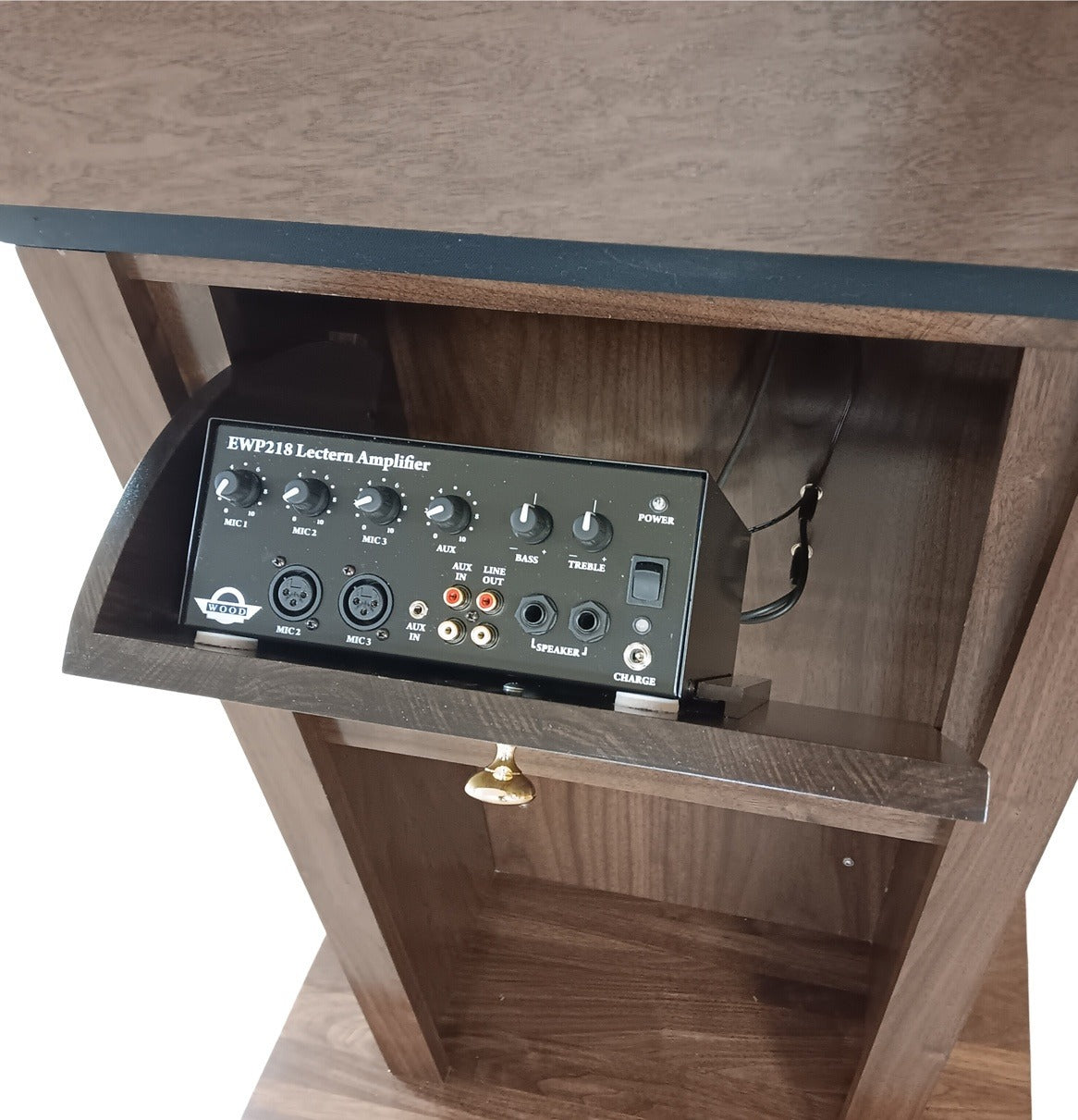 Executive Wood Adjustable Presidential Evolution Lift™ with Sound and Microphone Lectern - PRES500-EV-LIFT