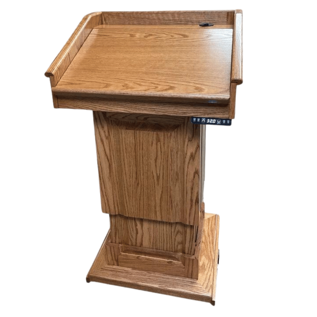 Executive Wood Counselor Lift Adjustable Height Lectern - CLR235-LIFT