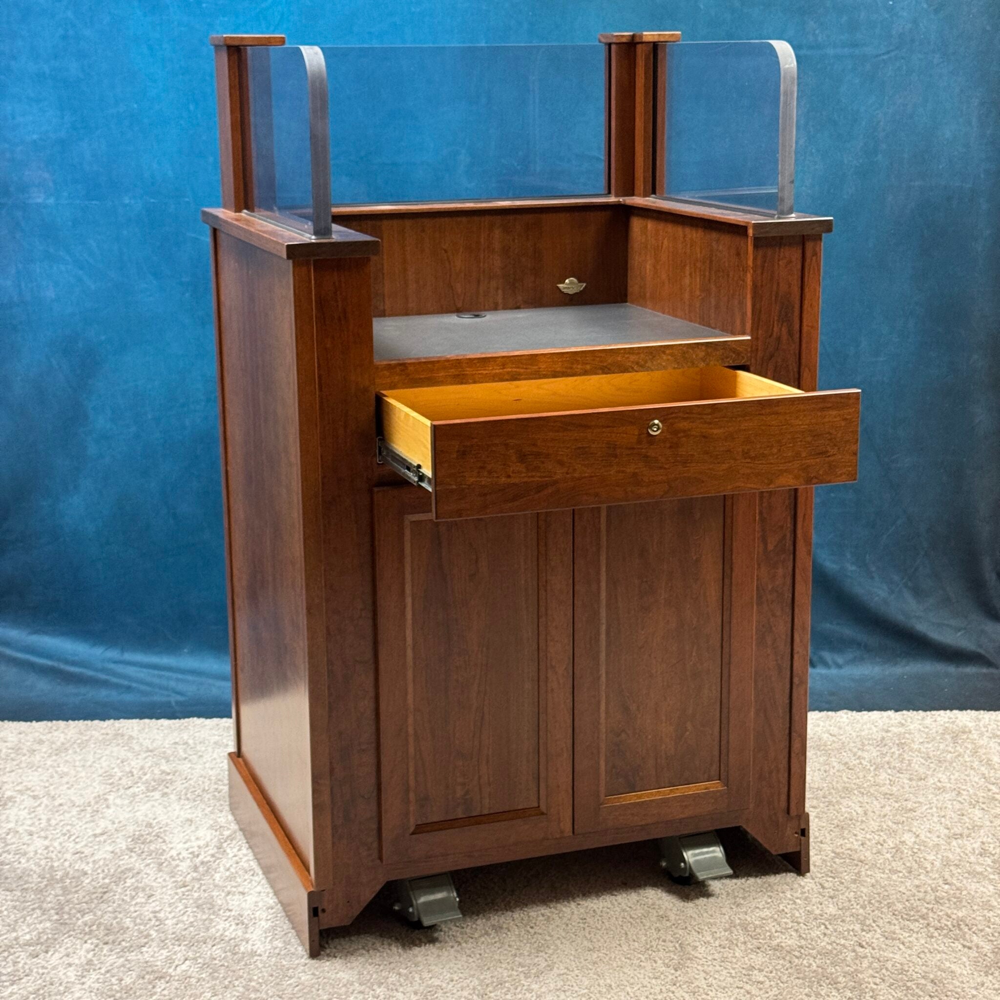 Executive Wood Defender Protector Anti-Ballistic Workstation Podium- DEFPRO339
