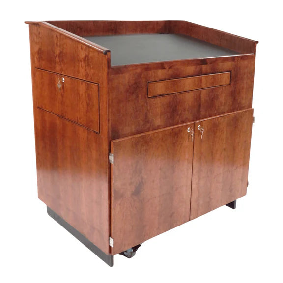 Executive Wood Educator™ Large Multimedia Lectern and Presentation Cart - EDU042