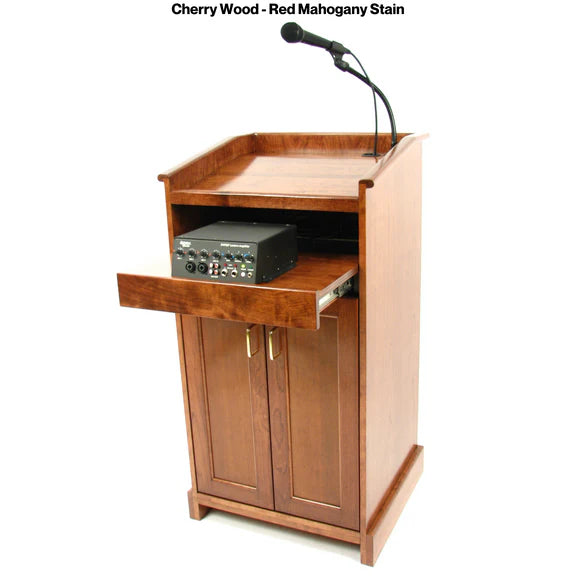 Executive Wood Modern Collegiate Evolution Sound System Lectern | CPD677-EV