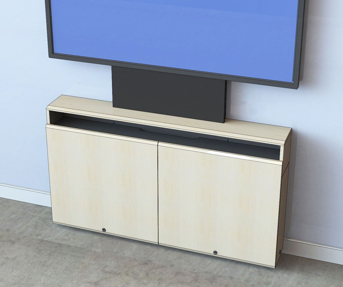 AVFI Dual Rack Wall Mounted Credenza + Cable Channel - CR2-WM-CM