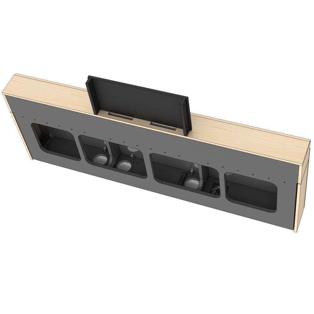 AVFI Triple Rack Wall Mounted Credenza + Cable Channel - CR3-WM-CM