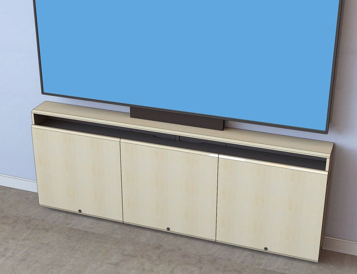 AVFI Triple Rack Wall Mounted Credenza + Cable Channel - CR3-WM-CM