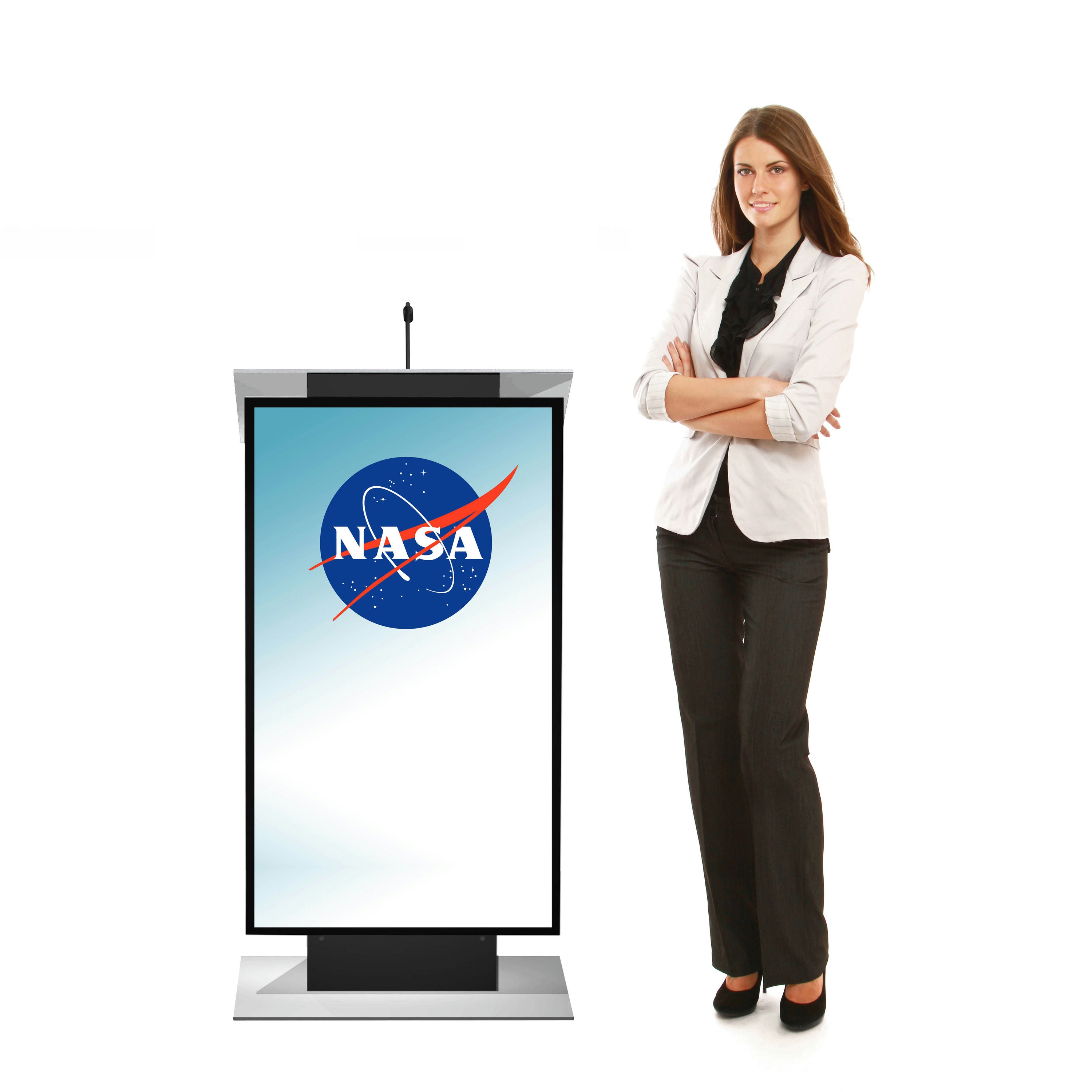 Urbann Light Grey Podium LCD Display- K5 Lectern