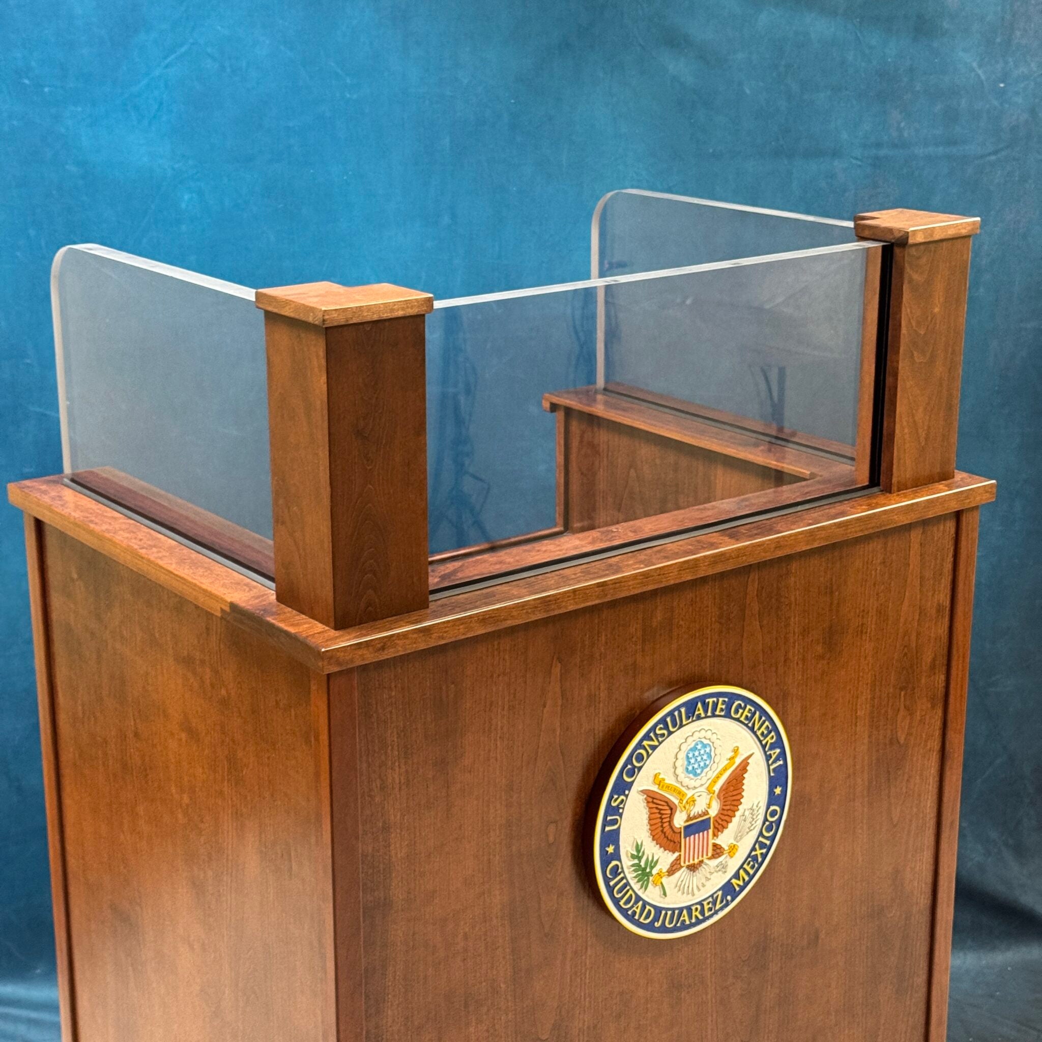 Executive Wood Defender Protector Anti-Ballistic Workstation Podium- DEFPRO339