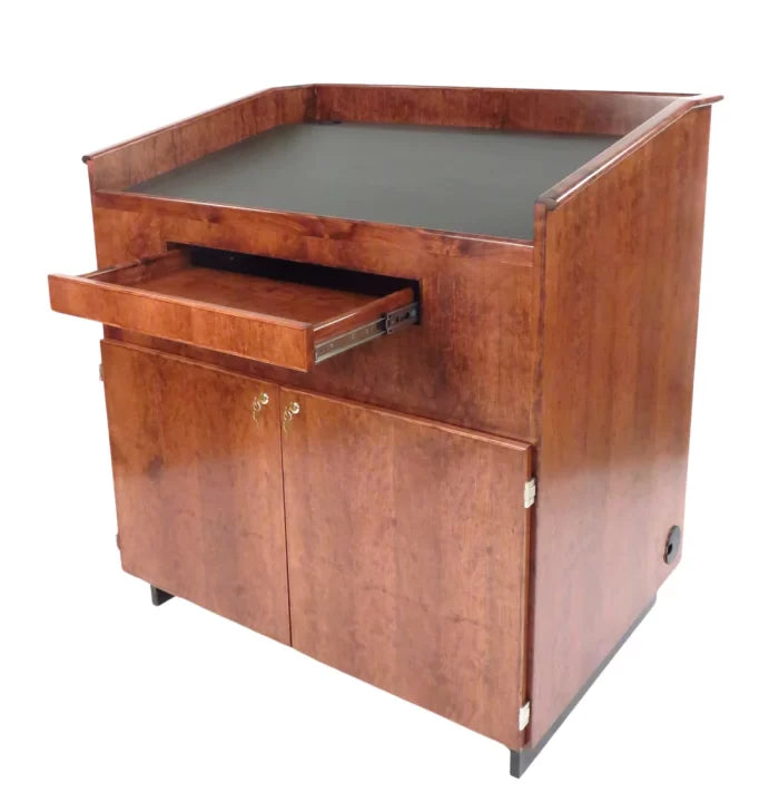Executive Wood Educator™ Large Multimedia Lectern and Presentation Cart - EDU042