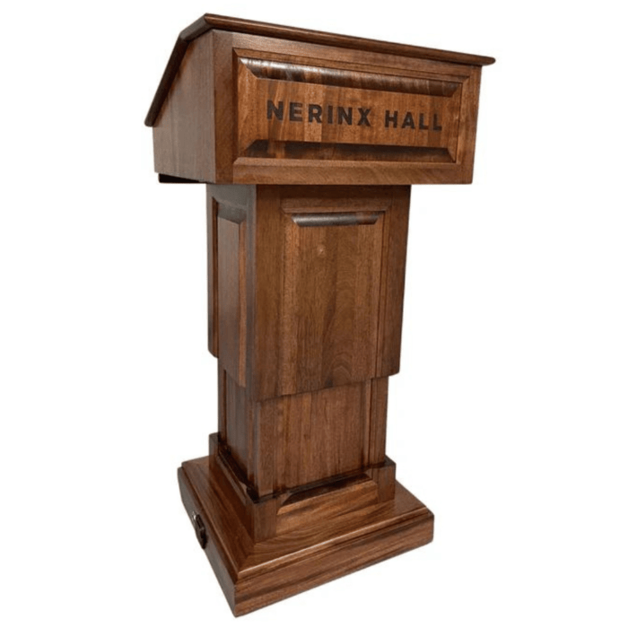 Executive Wood Counselor Lift Adjustable Height Lectern - CLR235-LIFT