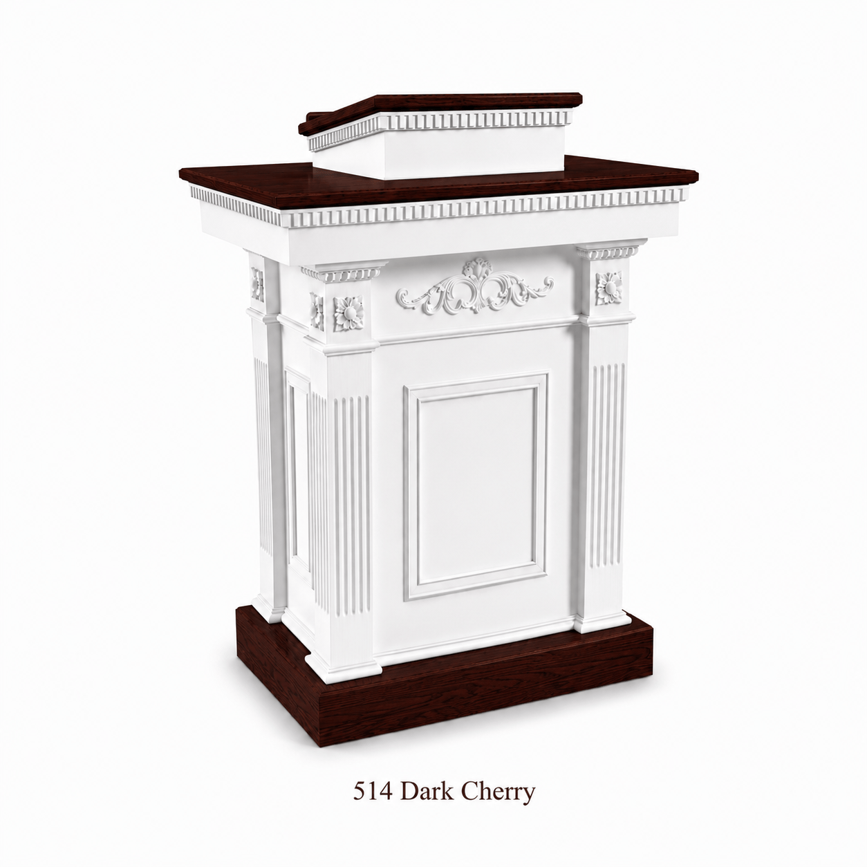 Imperial Woodworks White Colonial Tiered Pulpit TSP-620