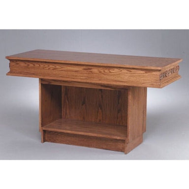Trinity Pedestal Communion Table #560 back view.  More than enough space for items to be placed