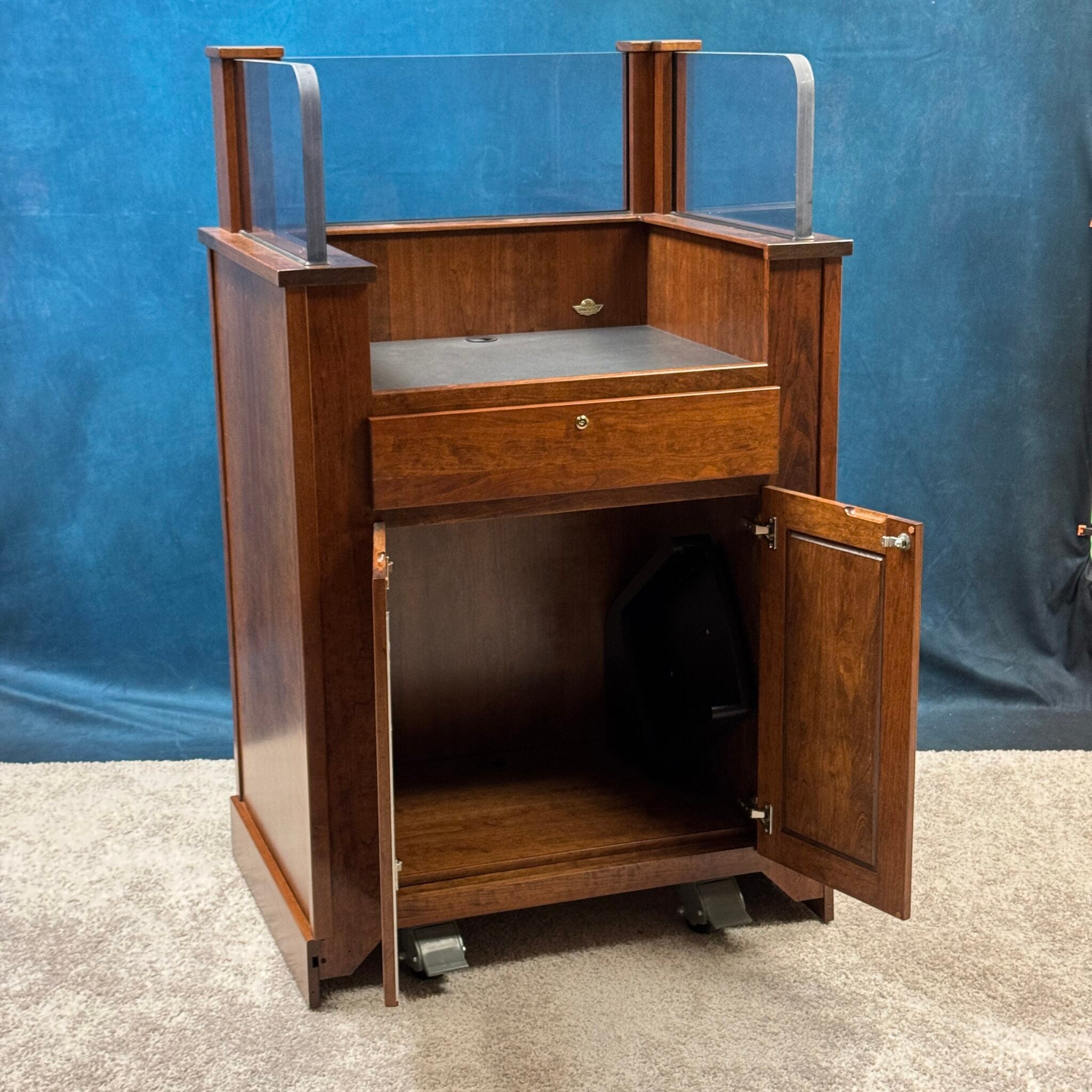 Executive Wood Defender Protector Anti-Ballistic Workstation Podium- DEFPRO339