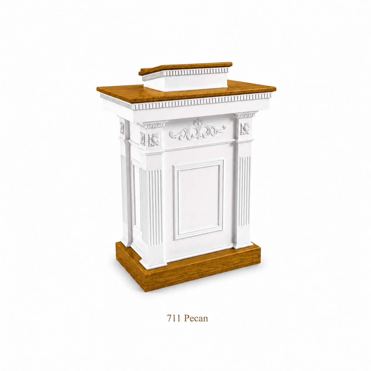 Imperial Woodworks White Colonial Tiered Pulpit TSP-620