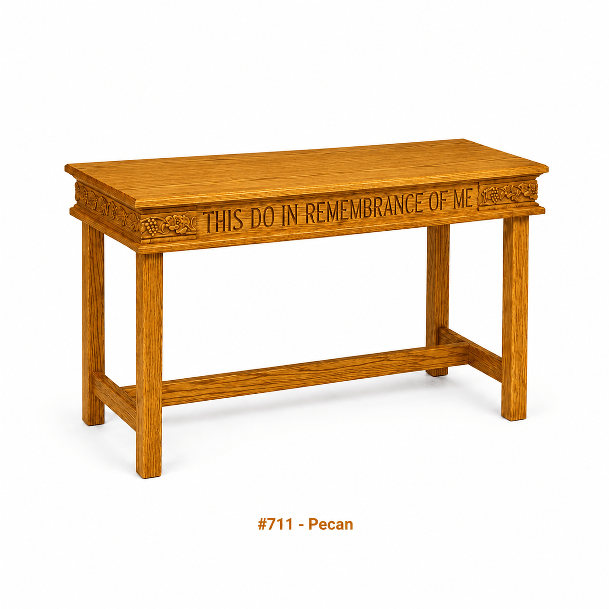 Imperial Woodworks Open Communion Table with Floral & Grapevine Design 505