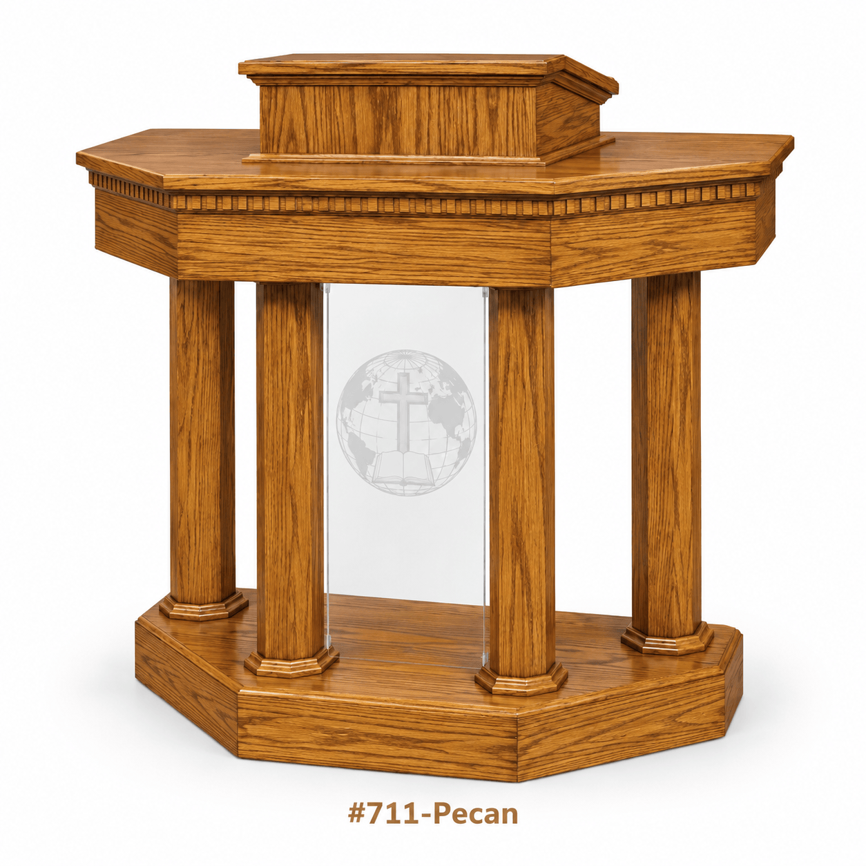 Imperial Woodworks Wood & Acrylic Church Pulpit with Dental Molding 8402-CU