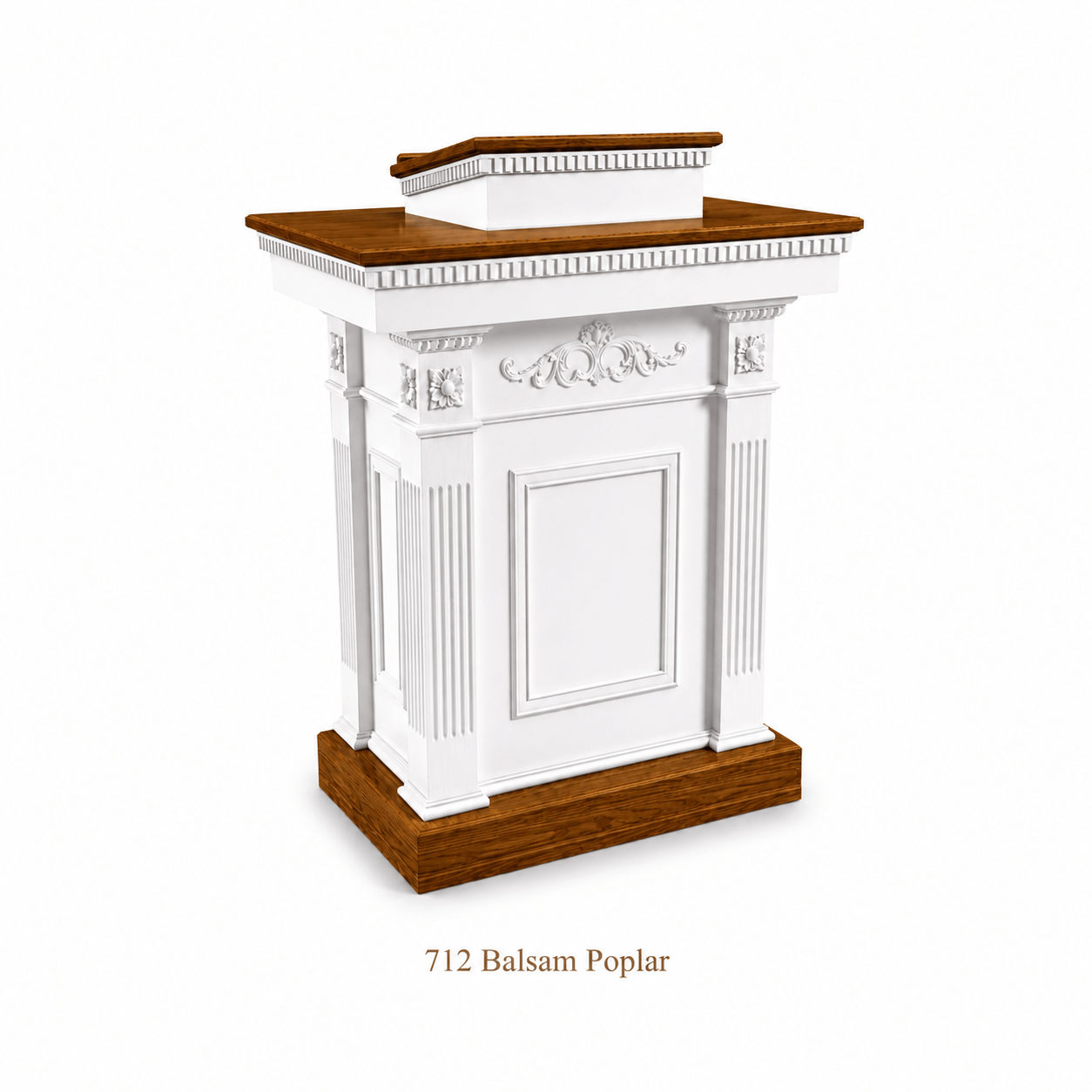 Imperial Woodworks White Colonial Tiered Pulpit TSP-620