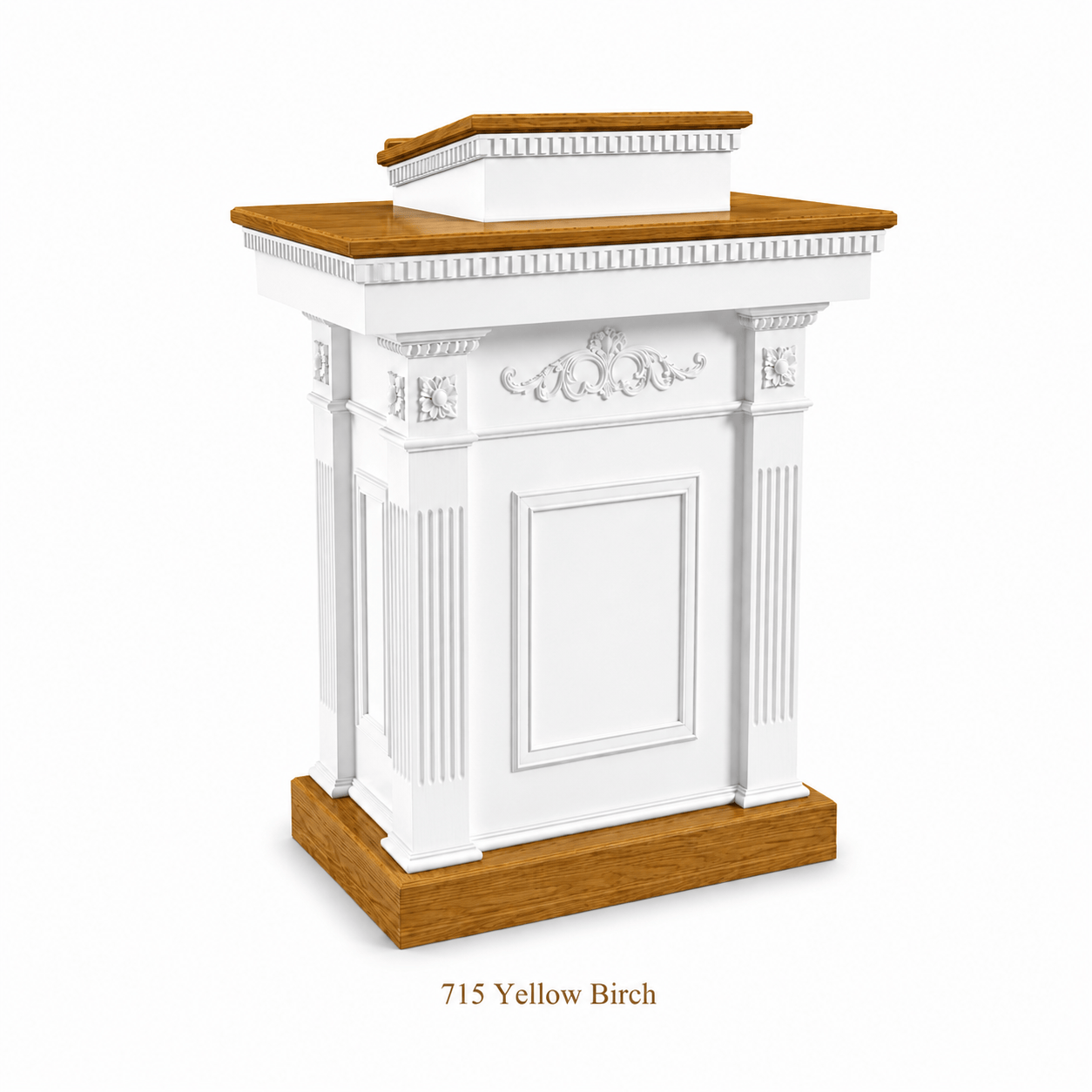 Imperial Woodworks White Colonial Tiered Pulpit TSP-620