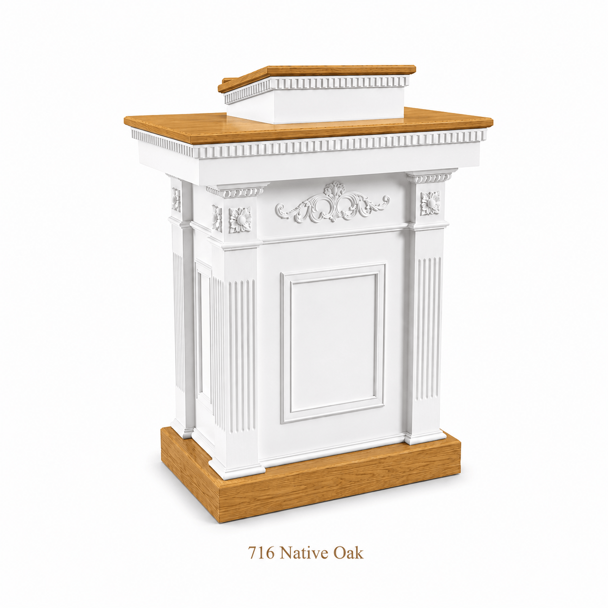 Imperial Woodworks White Colonial Tiered Pulpit TSP-620