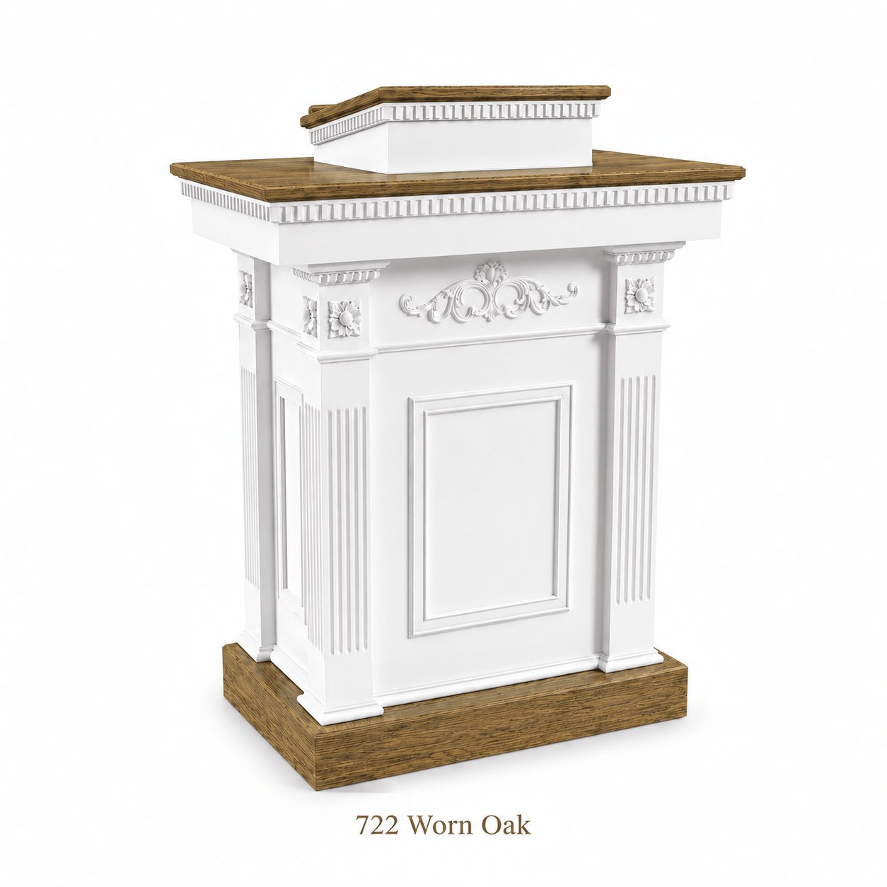 Imperial Woodworks White Colonial Tiered Pulpit TSP-620
