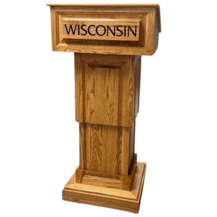 Executive Wood Counselor Lift Adjustable Height Lectern - CLR235-LIFT