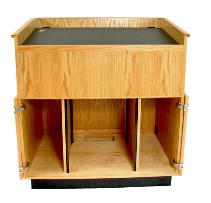 Executive Wood Educator™ Large Multimedia Lectern and Presentation Cart - EDU042