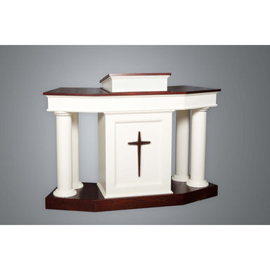810 cu two toned pulpit with cross in the middle