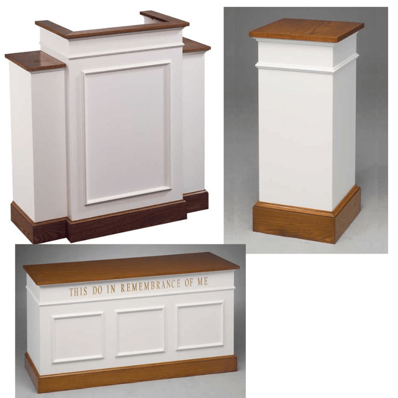 Imperial Woodworks 810 Church Pulpit Set — Podium Stage