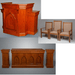 900W modern pulpit set with pulpit, communion table, clergy chairs and two flower stands