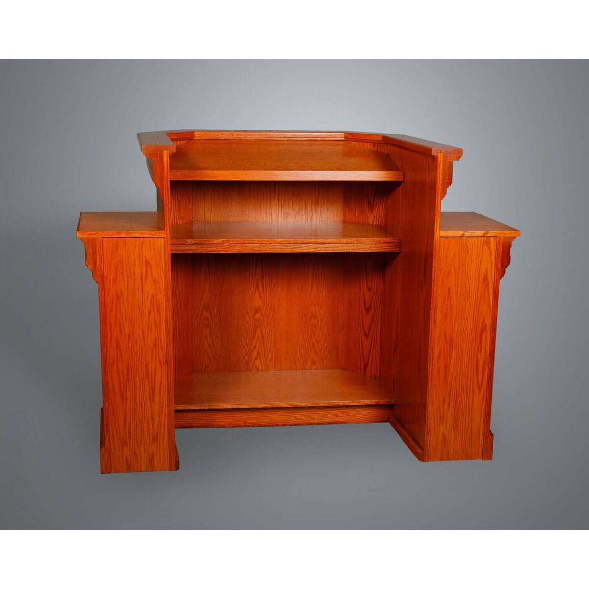 Back side of winged pulpit