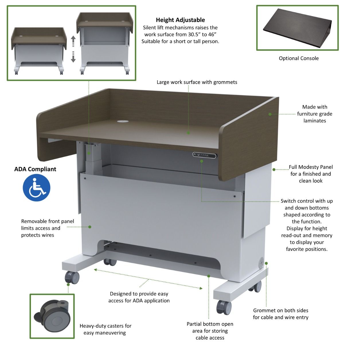 AVFI ADA Compliant Height Adjustable Instructor Podium - PDYZ38