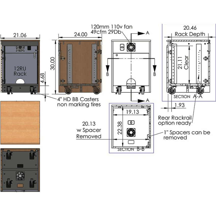 avfi credenza cr1000ex dimensions