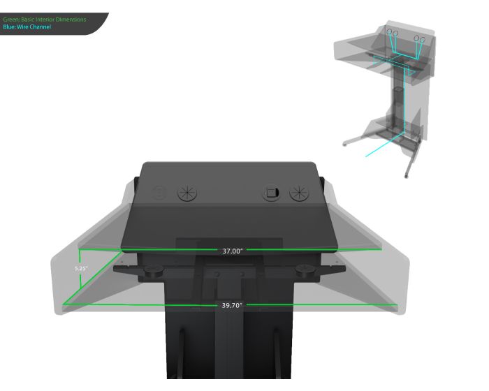 AVFI Height Adjustable Ergonomic Lectern (ADA Compliant) -  LEL023