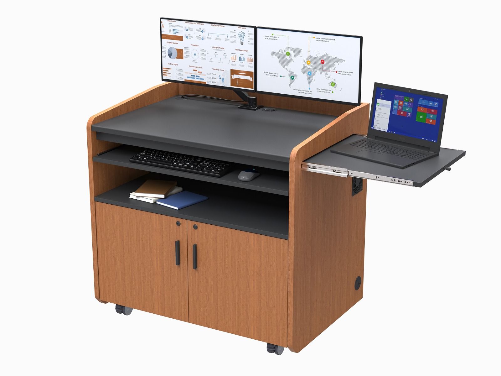 AVFI Modern Flat Top Multimedia Podium - PD3008