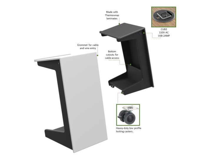 AVFI Modern Mobile Lectern - LEX72