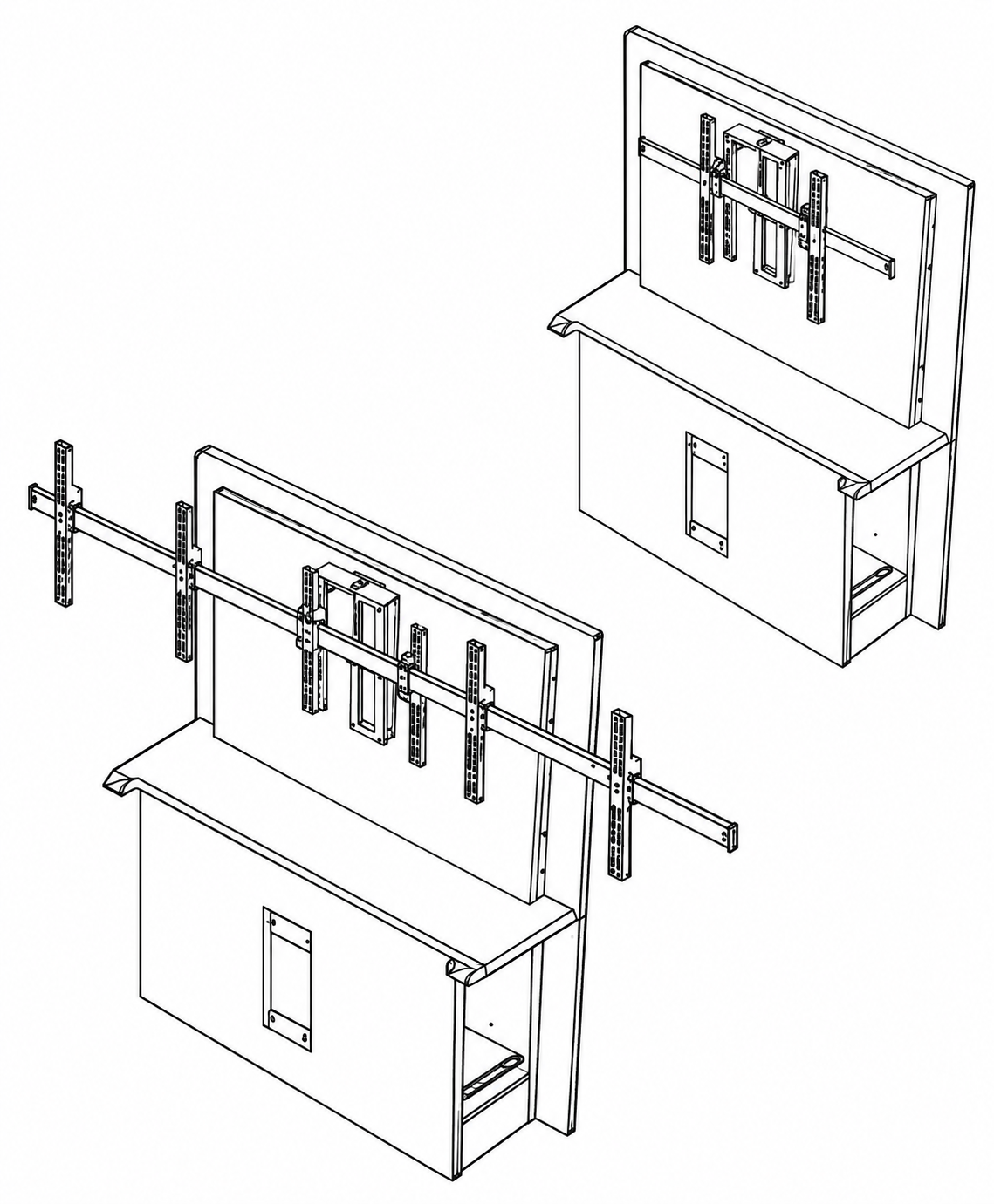 AVFI Modular Collaboration Conference Table Section with Monitor Mount T526-526RW