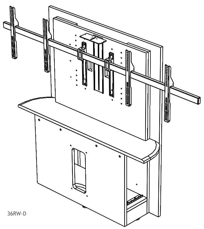 AVFI Modular Video Conference Table Section with Monitor Mount - T3600-36RW
