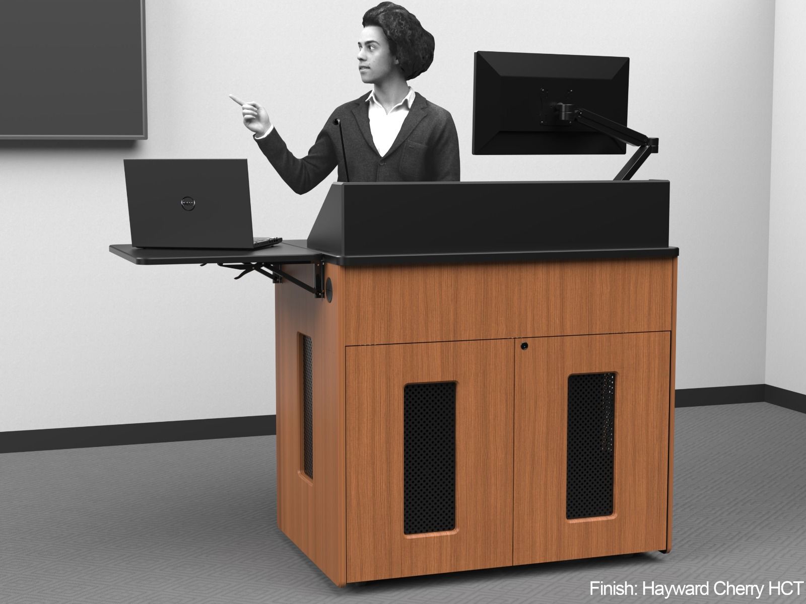 AVFI Multimedia  Dual Rack Mobile Instructor Station Podium - PD5107