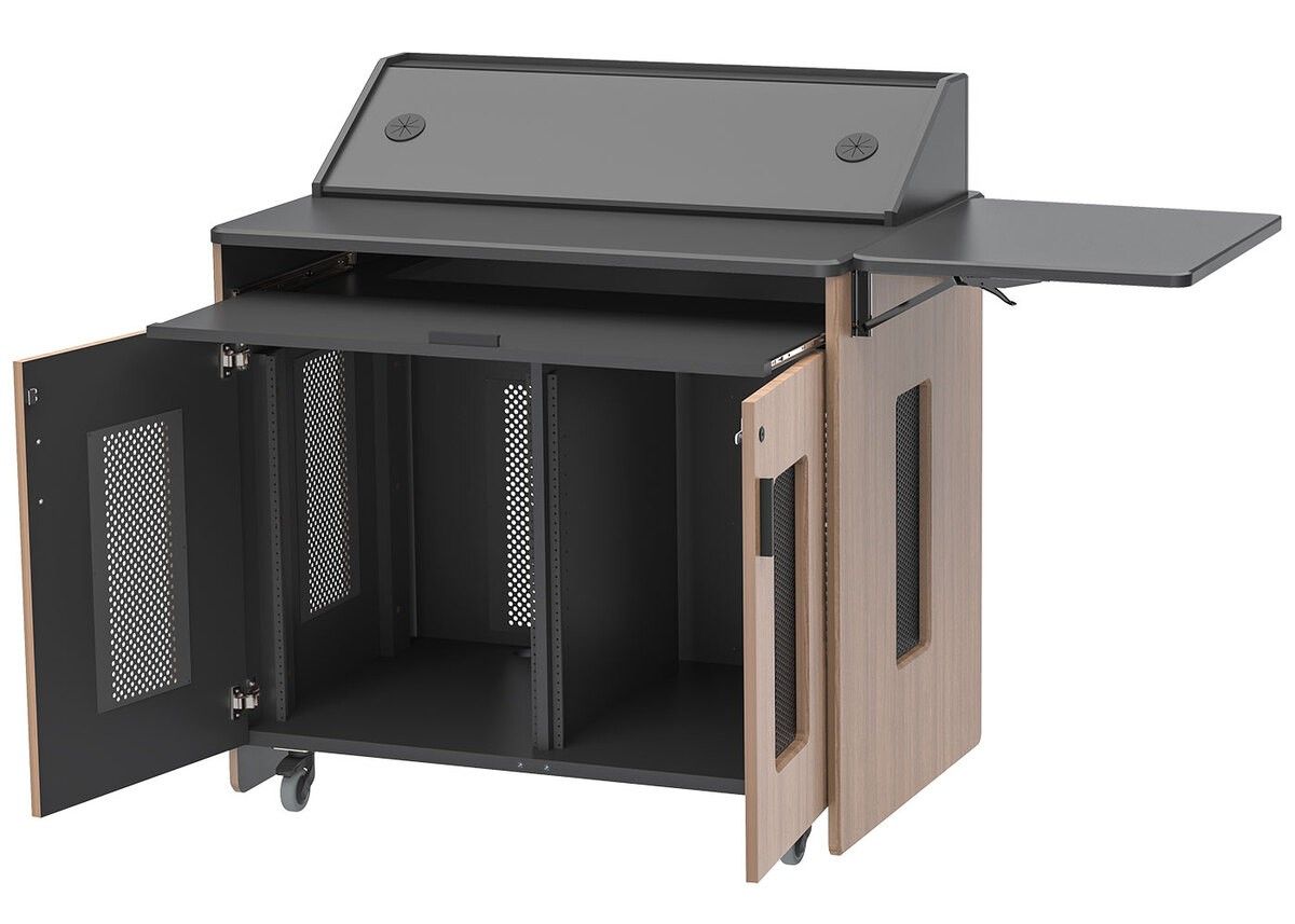 AVFI Multimedia  Dual Rack Mobile Instructor Station Podium - PD5107