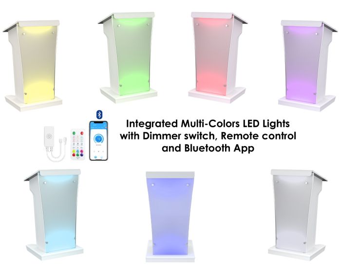 AVFI Wood and Acrylic Lectern with LED Lights - LEX25-AF