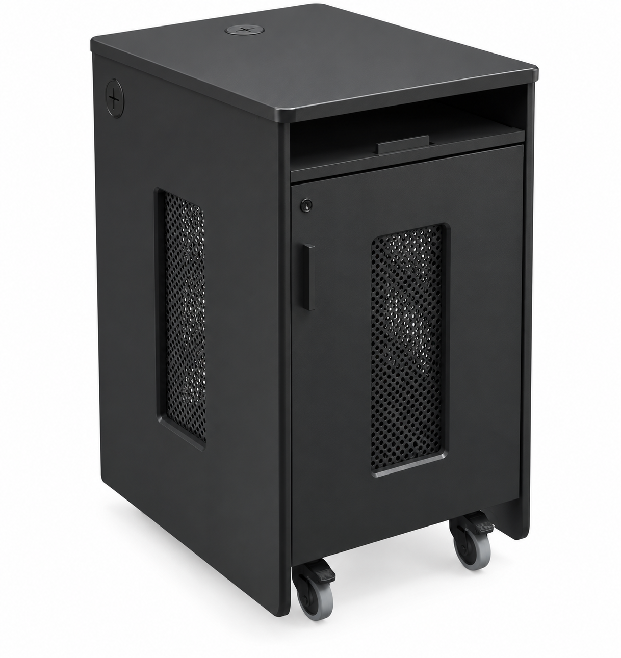 AVFI 14U EIA Equipment Mobile Rack with Keyboard Tray - RK5105